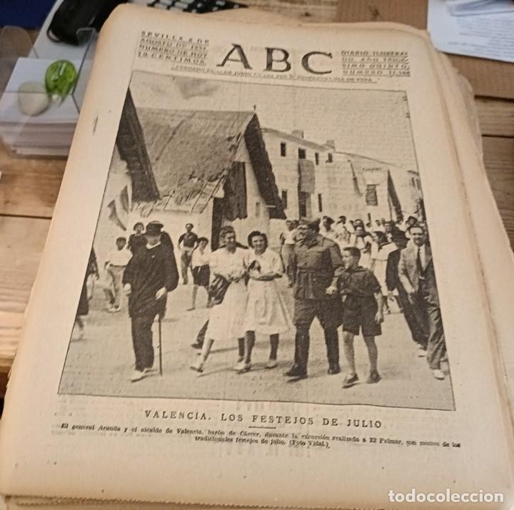 Military Antiques: ABC SEVILLA, 6 AGOSTO 1939, VALENCIA, SEVILLA, ESQUELAS GUERRA,ETC..13 PAGINAS