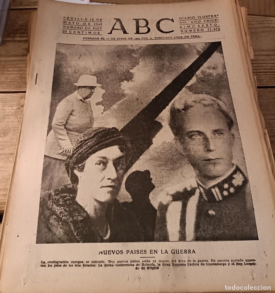 Military Antiques: ABC SEVILLA, 12 MAYO 1940, WWII, BATALLA DECISIVA, HERMANDAD DE LOS NEGRITOS, ETC,,15 PAGINAS
