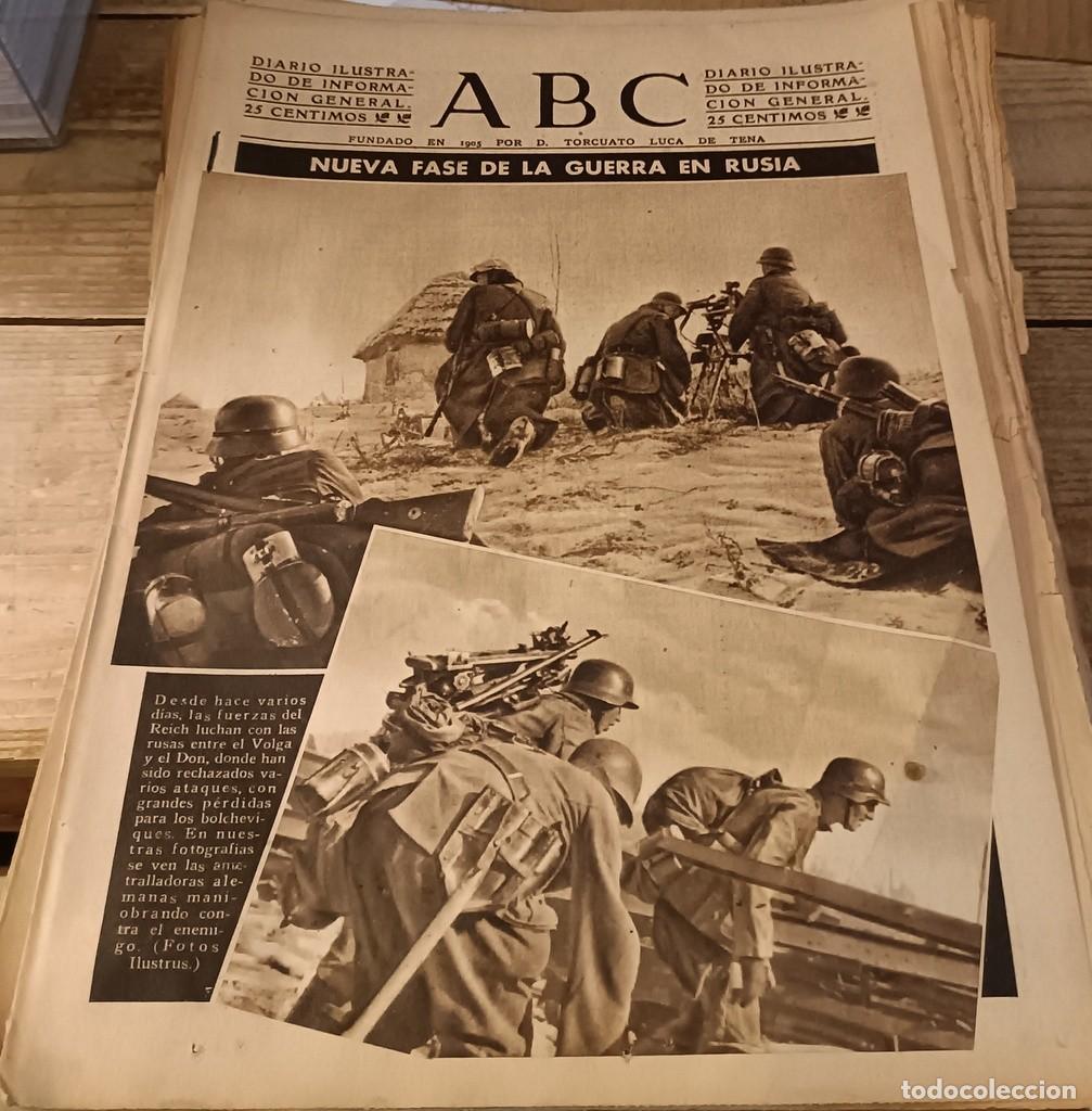 Militaria: ABC SEVILLA, 4 DICIEMBRE 1942, NUEVA FASE GUERRA RUSIA, AGUINALDO DIVISION AZUL,ETC,,17 PAGINAS