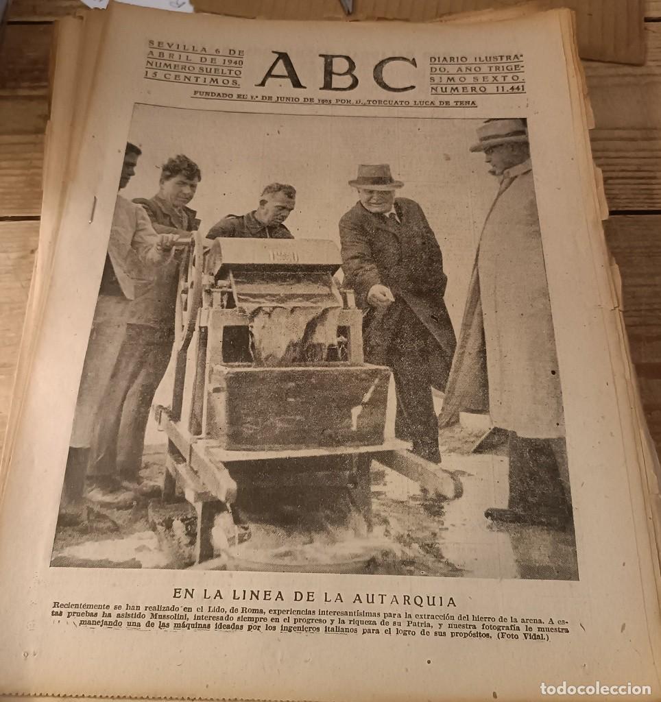 Militaria: ABC SEVILLA, 6 ABRIL 1940, WWII, CREACION CAPITANIAS GENERALES, ETC..15 PAGINAS