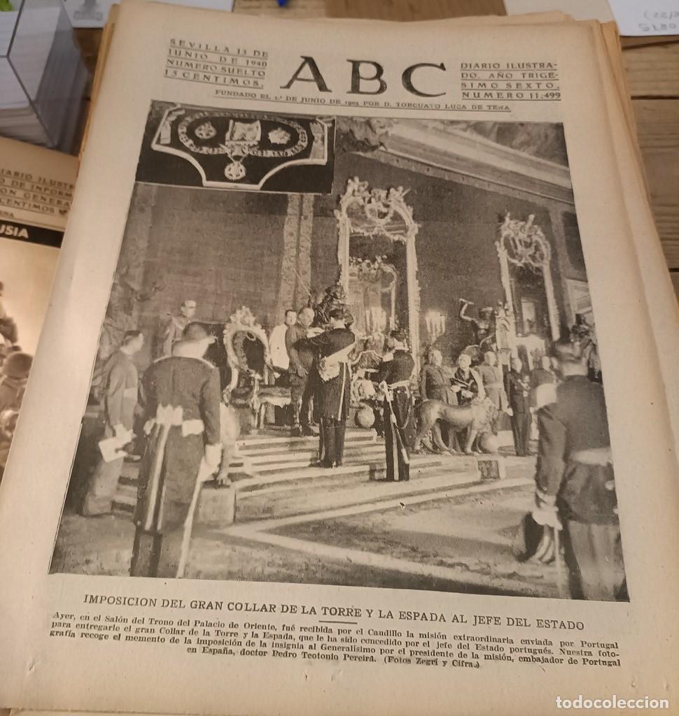 Militaria: ABC SEVILLA 13 JUNIO 1940, WWII, OCUPACION ALEMANA DE ROUEN, REIMS Y COMPIEGNE, ETC..8 PAGINAS