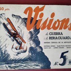 Militaria: 1937 VISIONS DE GUERRA I DE RERAGUARDA 20 PAGS FOTOS BOMBARDEO BARCELONA NUMERO 5 SERIE B. Lote 366571496