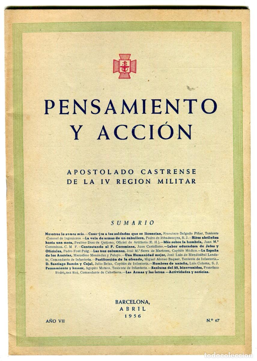 Military Antiques: APOSTOLADO CASTRENSE DE LA IV REGION MILITAR PENSAMIENTO Y ACCION N 67 BARCELONA ABRIL DE 1950