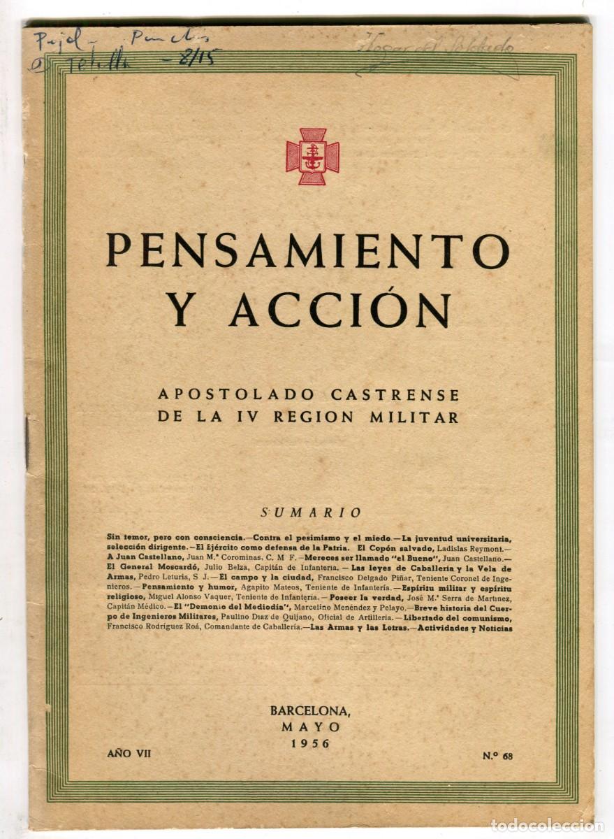 Military Antiques: APOSTOLADO CASTRENSE DE LA IV REGION MILITAR PENSAMIENTO Y ACCION N 68 BARCELONA MAYO DE 1950