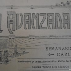 Militaria: (MI-221137)LOTE 12 EJEMPLARES DE LA AVANZADA SEMANARIO CARLISTA AÑO 1904 - CARLISMO