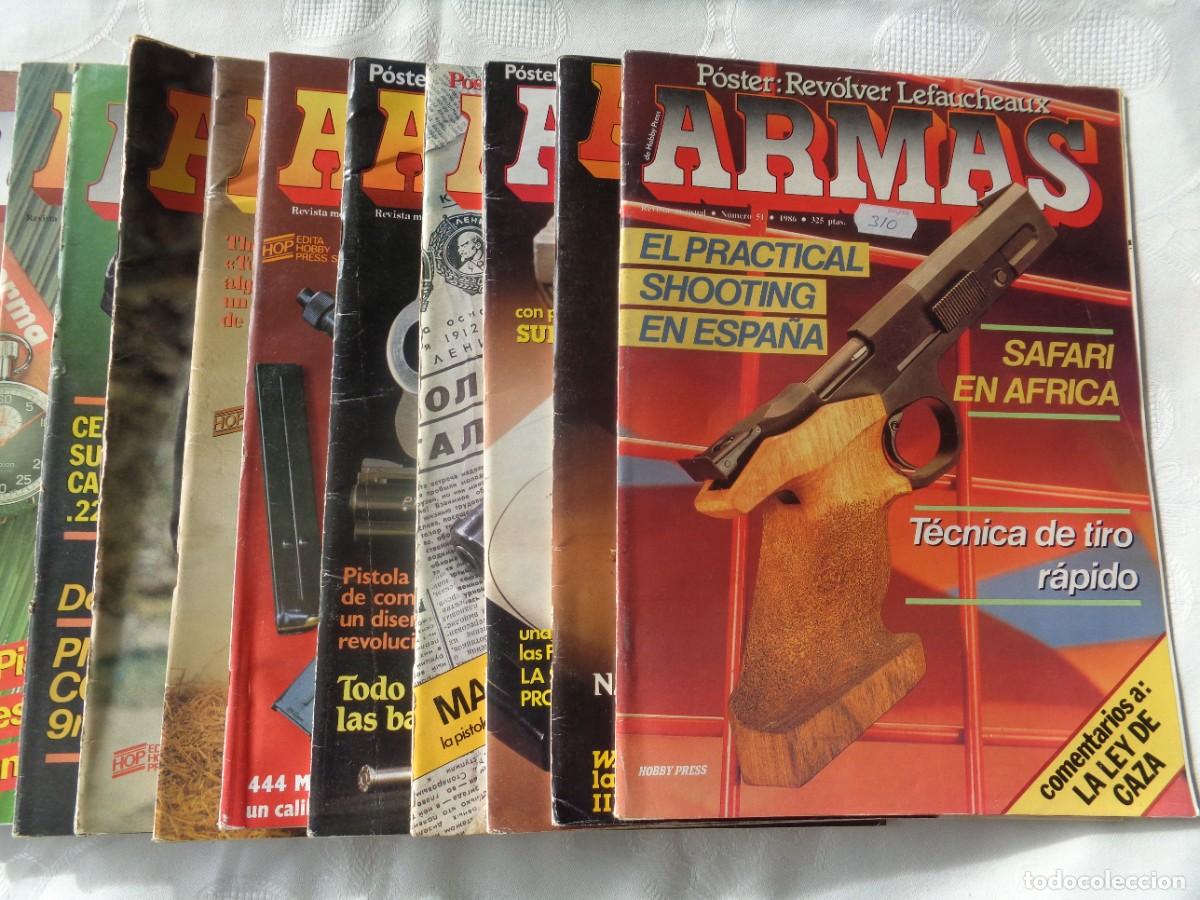 Militaria: LOTE DE 16 N&Uacute;MEROS DE LA REVISTA MENSUAL ARMAS. N&ordm; 5-8-9-11-12-21-23-33-44-45-46-47-48-49-50-Y-51.