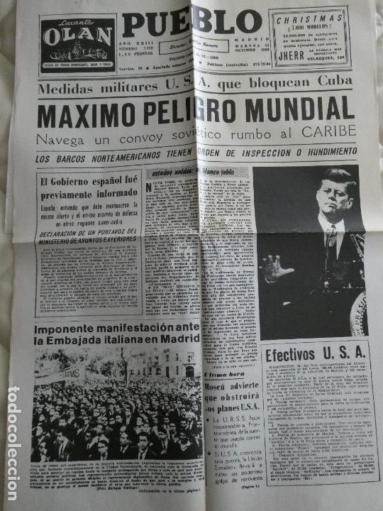 Military Antiques: BLOQUEO CRISIS URSS EEUU EN CUBA 1962. EN PORTADAS PERI&Oacute;DICOS ESPA&Ntilde;A, VOLUMEN 8 FACSIMIL 11
