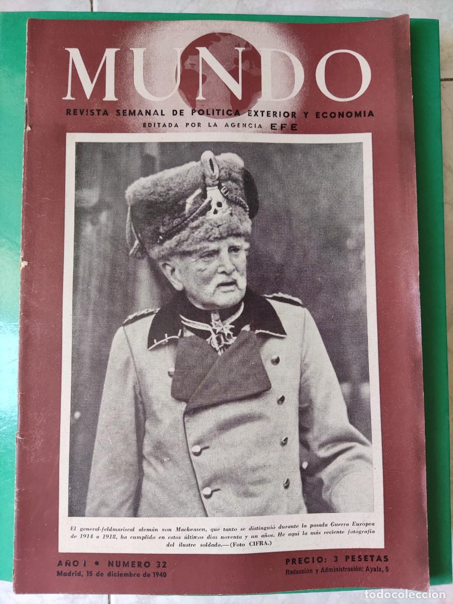Military Antiques: MUNDO.Revista Semanal de Pol&iacute;tica Exterior n⁰32. General Alem&aacute;n con Mackemsen. 1940