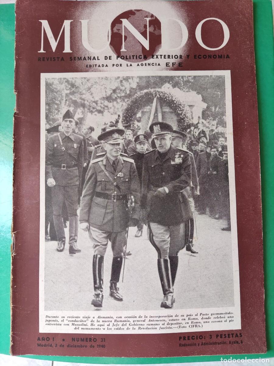Military Antiques: MUNDO.Revista Semanal de Pol&iacute;tica Exterior n⁰31.. 1940