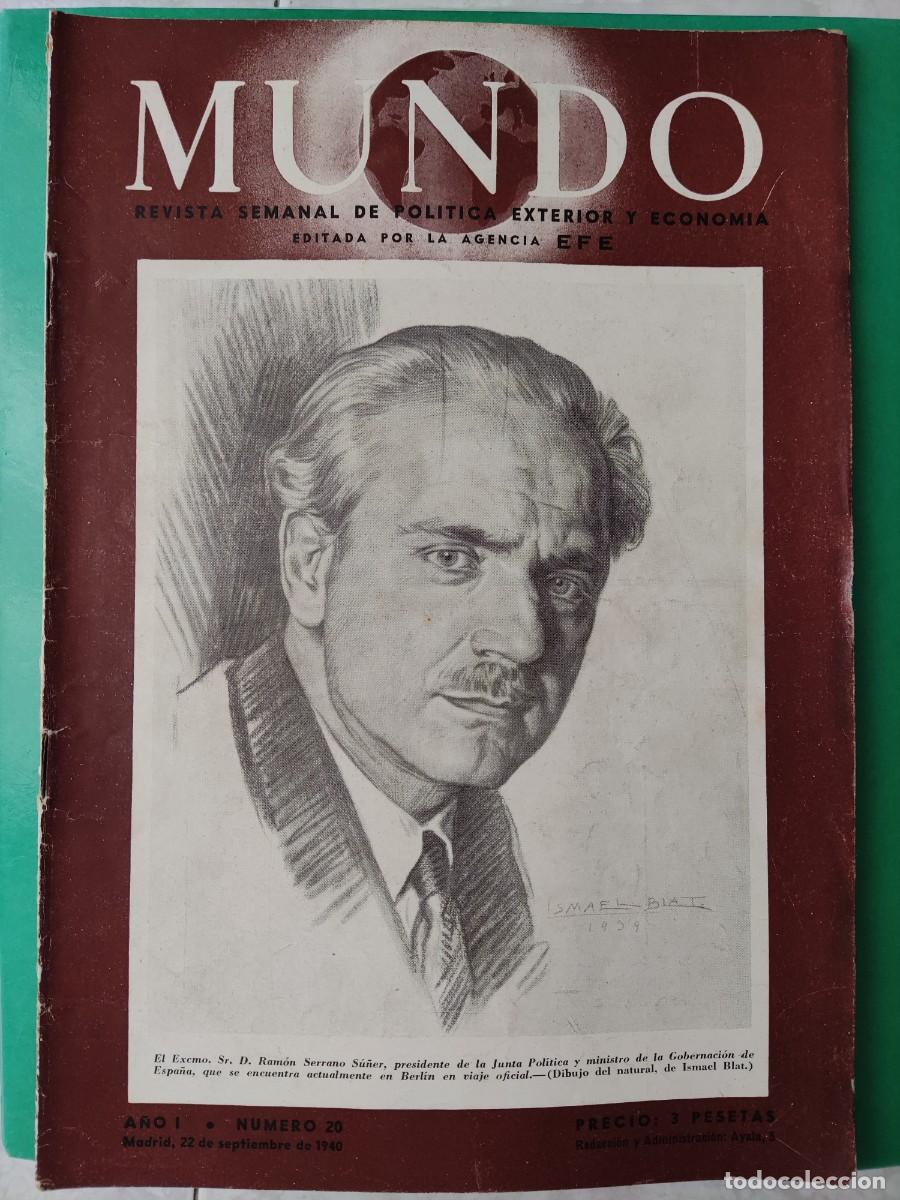 Military Antiques: MUNDO.Revista Semanal de Pol&iacute;tica Exterior. A&ntilde;o I. n⁰20. 1940