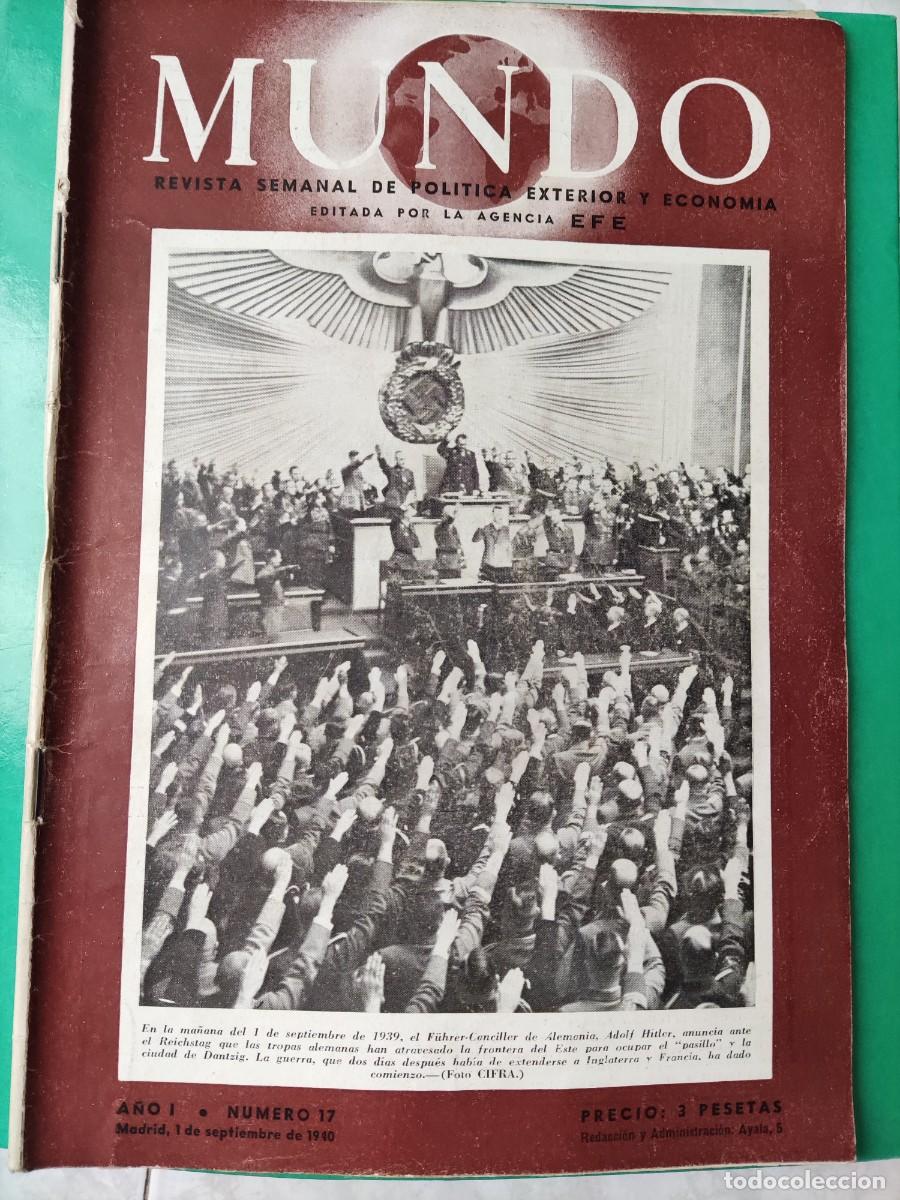 Military Antiques: MUNDO.Revista Semanal de Pol&iacute;tica Exterior. A&ntilde;o I. n⁰17. 1940