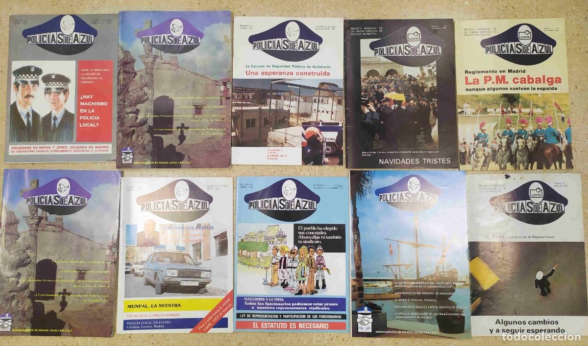 Militaria: Lote 10 revistas Polic&iacute;as de Azul. A&ntilde;os 80