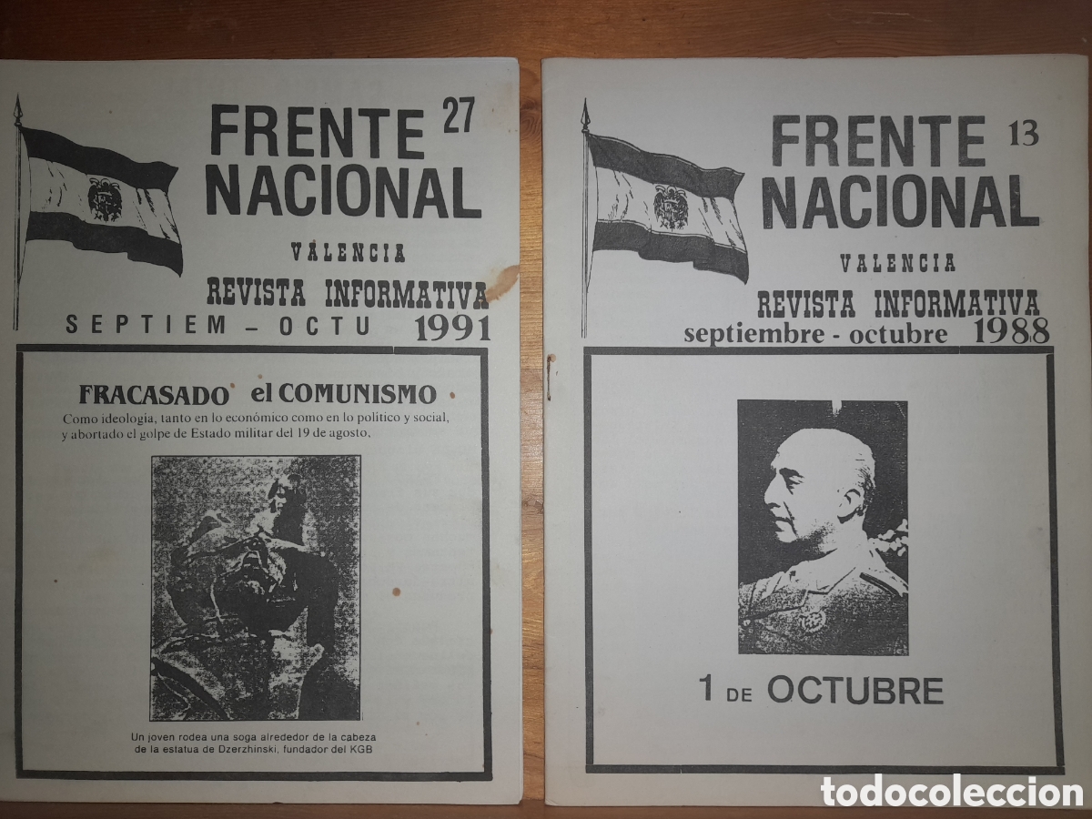 Militaria: FRENTE NACIONAL UNION HISPANA VALENCIA REVISTA INFORMATIVA LOTE DOS 1988 Y 1991