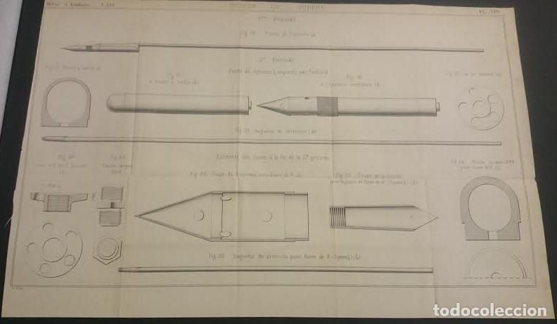 Militaria: L&aacute;mina Original de la revue de l' artillerie francaise. A&ntilde;o 1904.