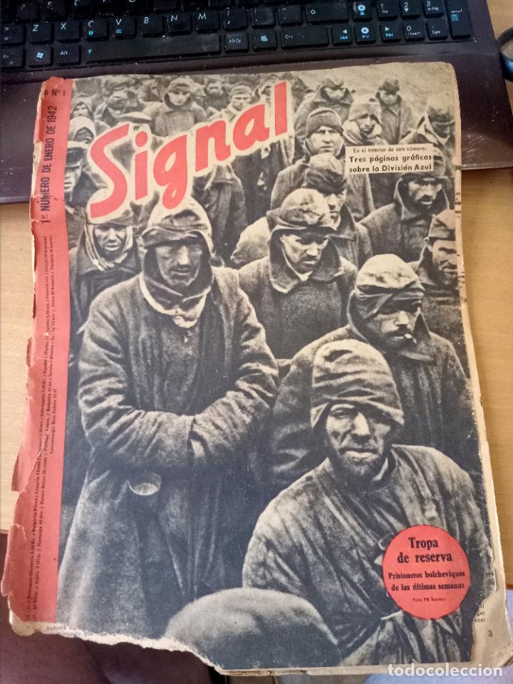 Militaria: SIGNAL ENERO 1942 DIVISION AZUL REVISTA GUERRA HITLER MUY SOBADA LEER