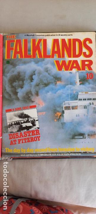 Military Antiques: REVISTA THE FALKLANDS WAR N&ordm; 10. 1983 PETER WAY Marshall Cavendish. 8 JUNE 1982. DISASTER AT FITZROY