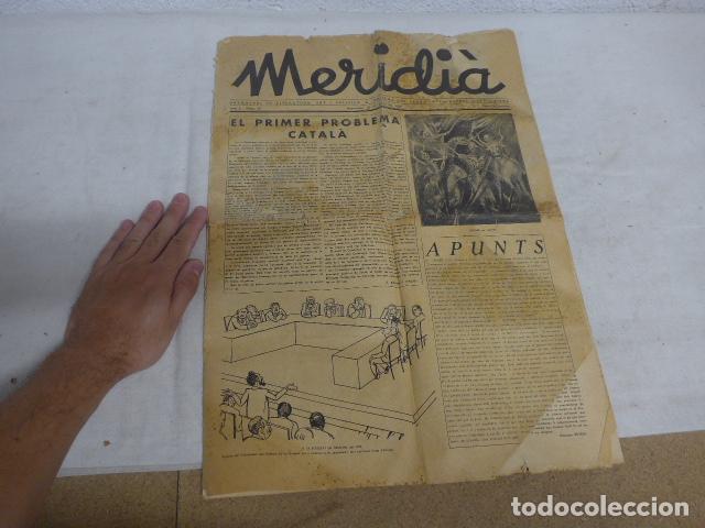 Militaria: Antiguo diario Meridi&agrave; republicano catalan antifascista, 1938, Guerra civil.