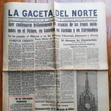 Militaria: LA GACETA DEL NORTE. 1938. 12252. GUERRA CIVIL. ALCORA. ALMAZORA. REQUETÉ. JEVENOIS. VILLAREAL