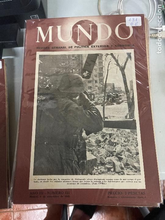 Militaria: MUNDO REVISTA SEMANAL DE POLITICA EXTERIOR Y ECONOMIA NUMERO 131 MUY BUEN ESTADO
