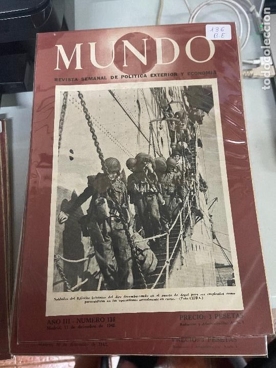 Militaria: MUNDO REVISTA SEMANAL DE POLITICA EXTERIOR Y ECONOMIA NUMERO 136 MUY BUEN ESTADO
