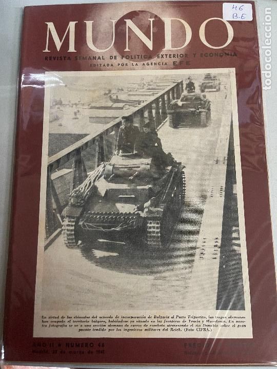 Militaria: MUNDO REVISTA SEMANAL DE POLITICA EXTERIOR Y ECONOMIA NUMERO 46 MUY BUEN ESTADO