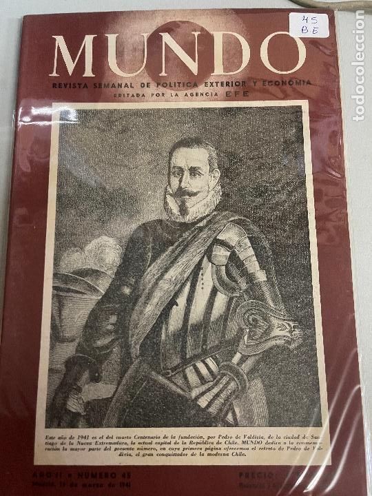 Militaria: MUNDO REVISTA SEMANAL DE POLITICA EXTERIOR Y ECONOMIA NUMERO 45 MUY BUEN ESTADO
