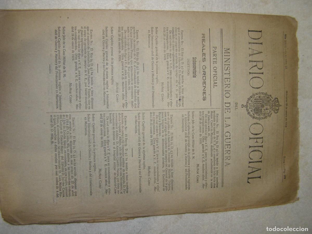 Military Antiques: Diario oficial del Ministerio de la Guerra, 29 de enero de 1919.
