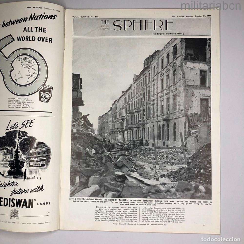 Military Antiques: Reino Unido. Revista o peri&oacute;dico The Sphere, London, October 21, 1944. Segunda Guerra Mundial