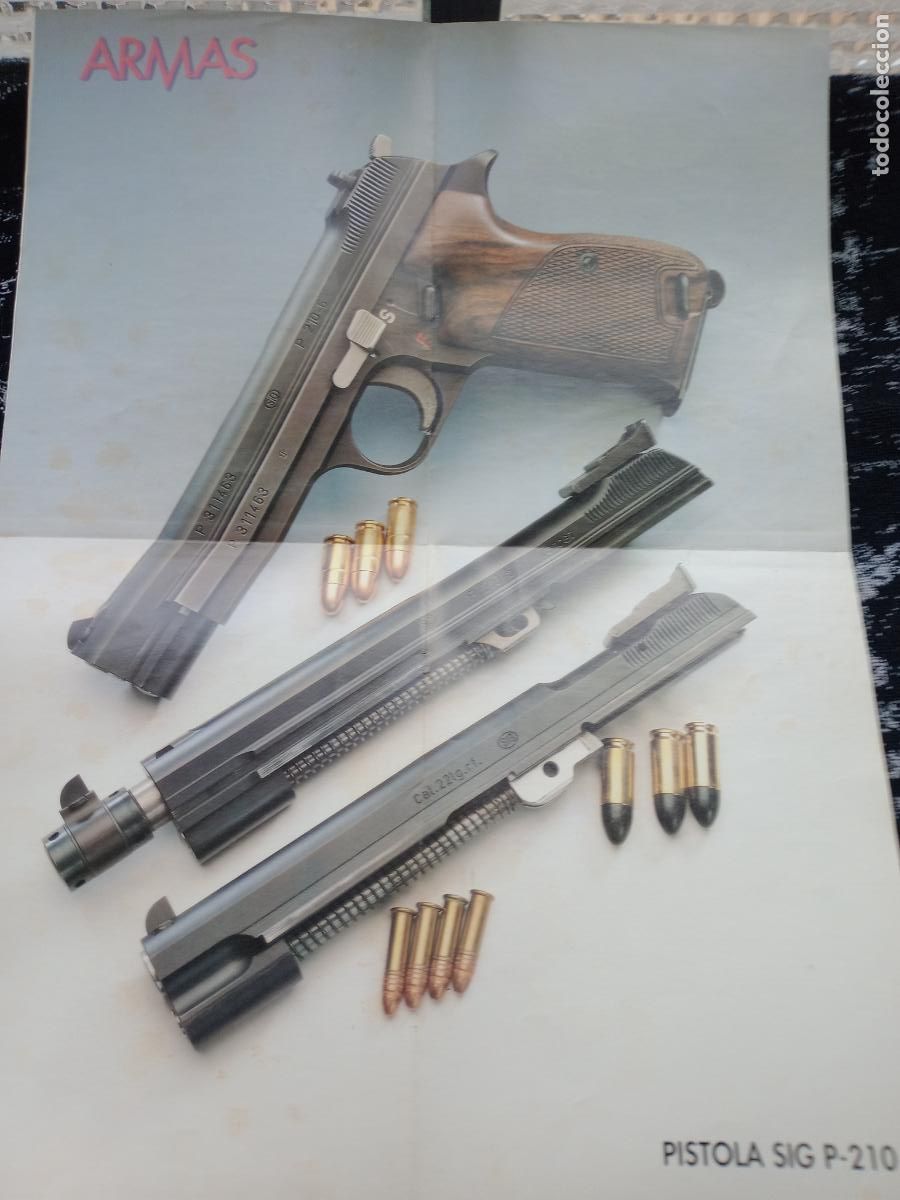 Militaria: Pistola SIG P-210. P&oacute;ster revistas ARMAS.