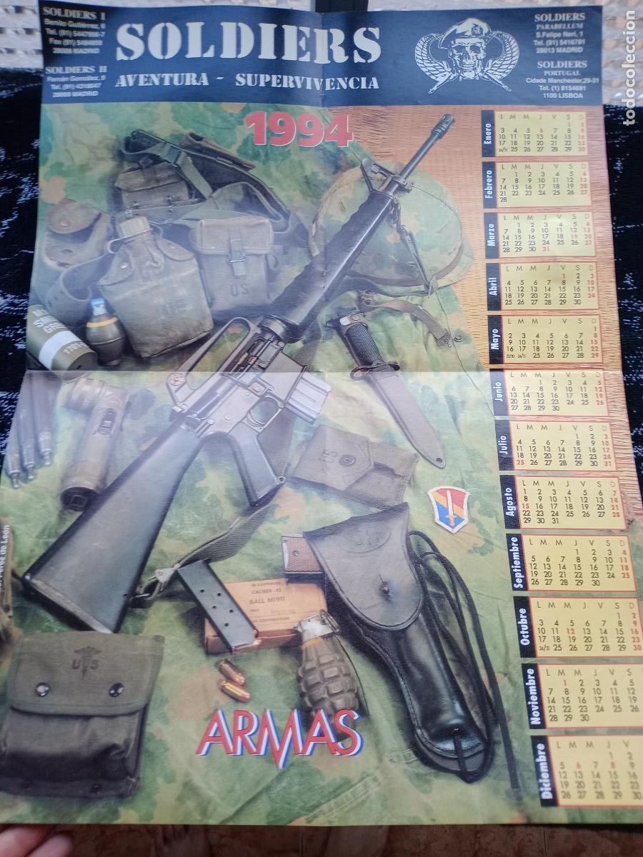 Militaria: Soldiers calendario 1994. P&oacute;ster revistas ARMAS.