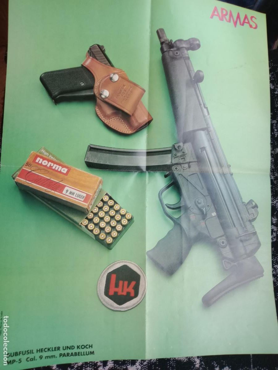Militaria: Subfusil Heckler und Koch. P&oacute;ster revistas ARMAS.