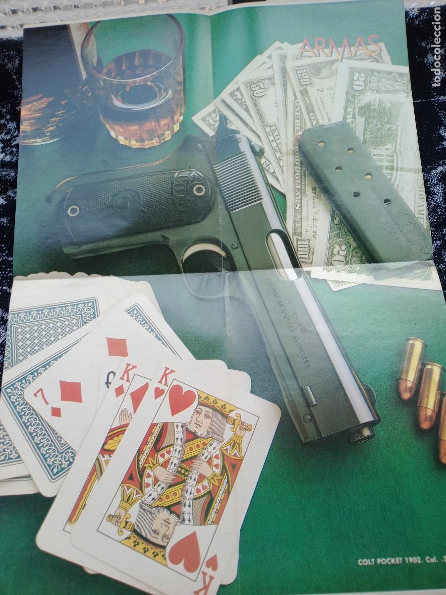 Militaria: Pistola Colt Pocket 1902. P&oacute;ster revistas ARMAS.