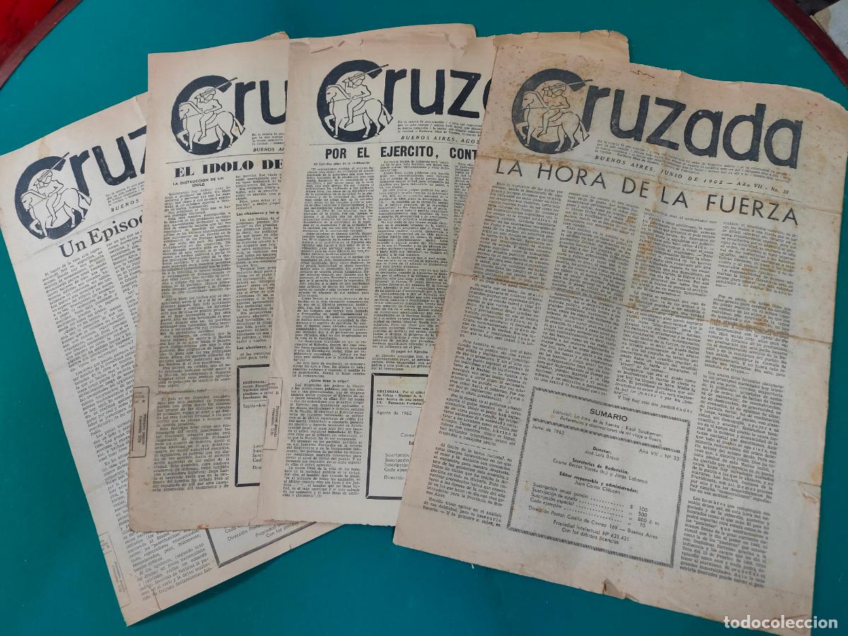 Militaria: Cuatro peri&oacute;dicos CRUZADA. Junio, Julio, Agosto y Septiembre-Octubre de 1962.