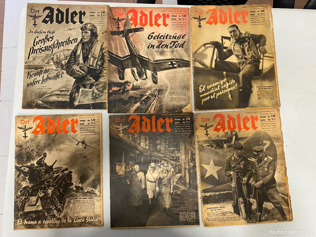 Militaria: Lote 32 revistas Der adler en espa&ntilde;ol a&ntilde;os desde 1940 a 1944