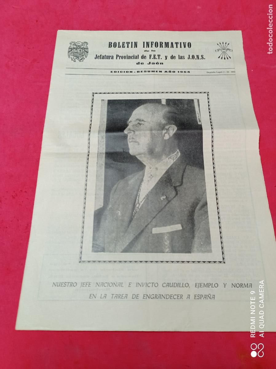 Militaria: BOLETIN INFORMATIVO DE LA JEFATURA PROVINCIAL DE FET DE LAS JONS. JA&Eacute;N. EDICI&Oacute;N RESUMEN DE 1964.