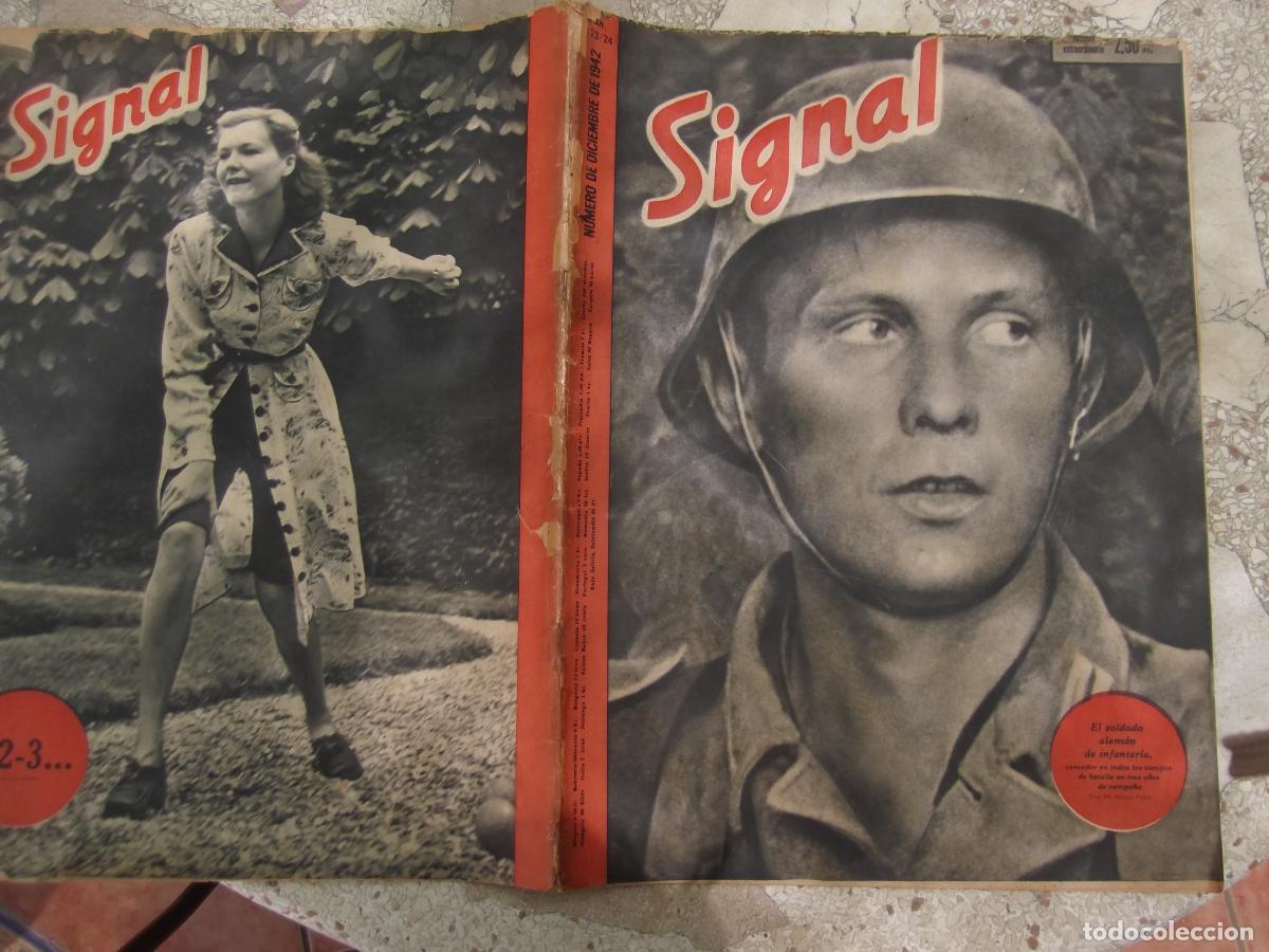 Militaria: signal numero diciembre 1942 n&ordm; 23/24 con gran poster a color, soldado aleman de infanteria