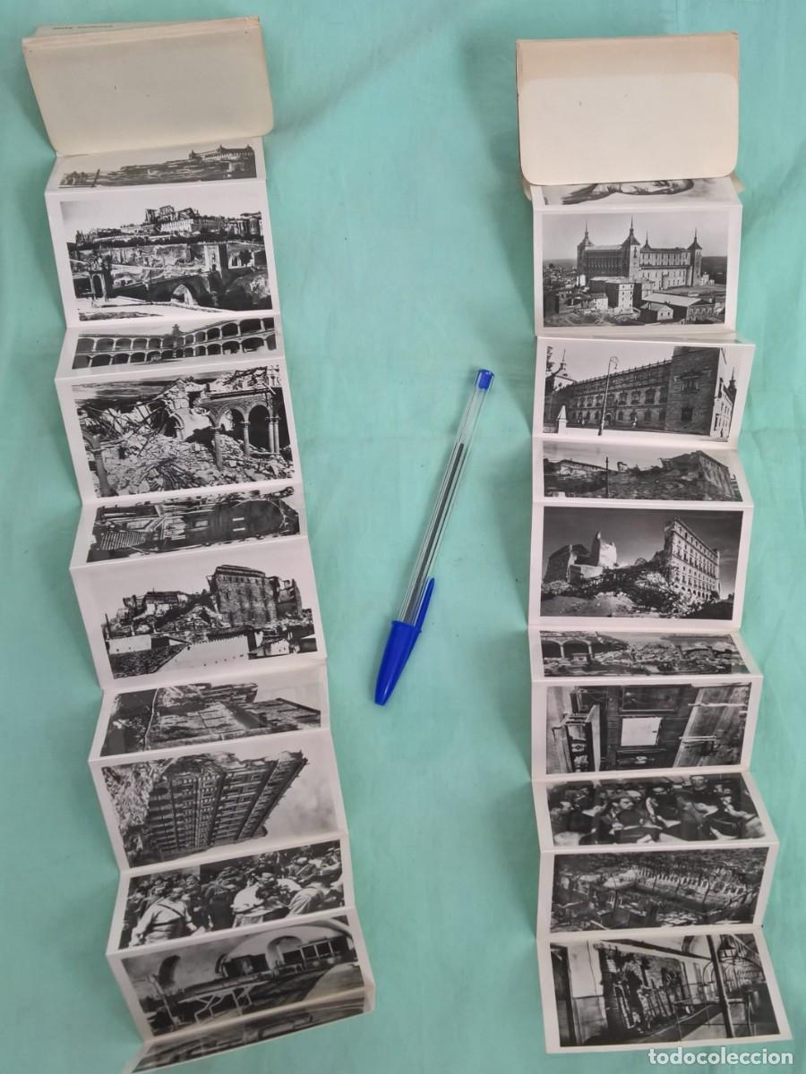 Militaria: Alcazar de Toledo ,Acordeones de peque&ntilde;as fotos del Sitio , Guerra Civil , a&ntilde;os 60