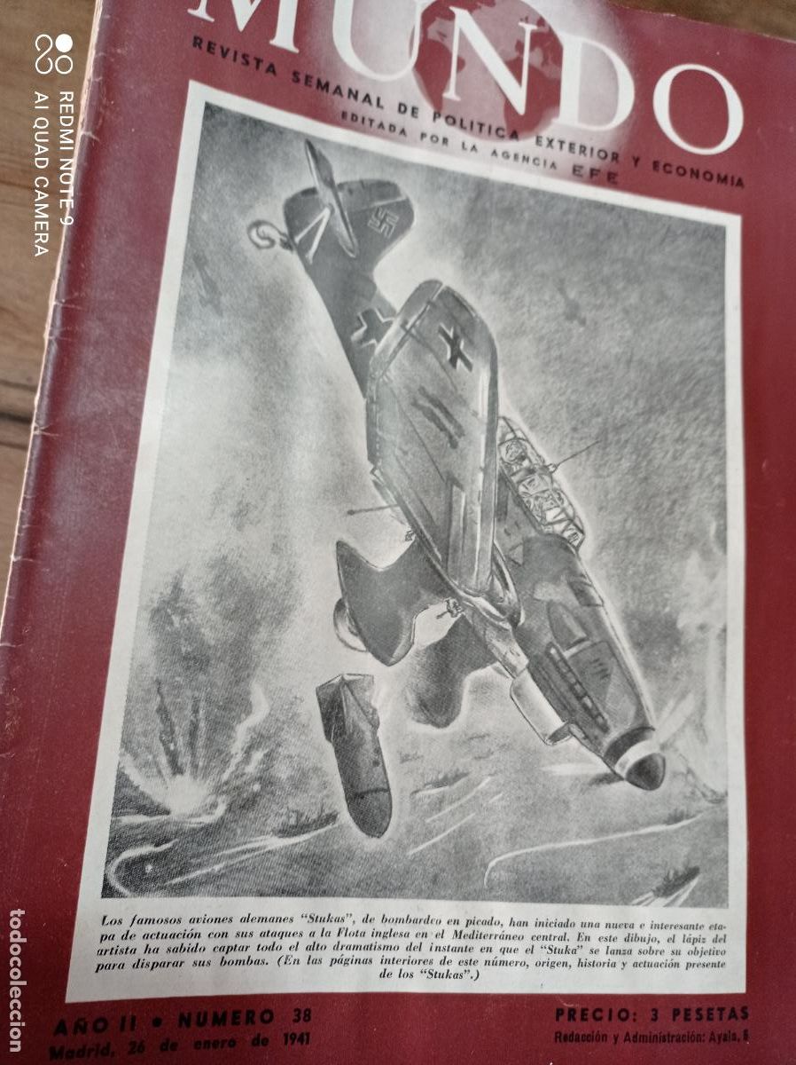 Militaria: LOTE DE 35 REVISTAS MUNDO. AGENCIA EFE. PERIODO 2 GM. 1940 - 1945.