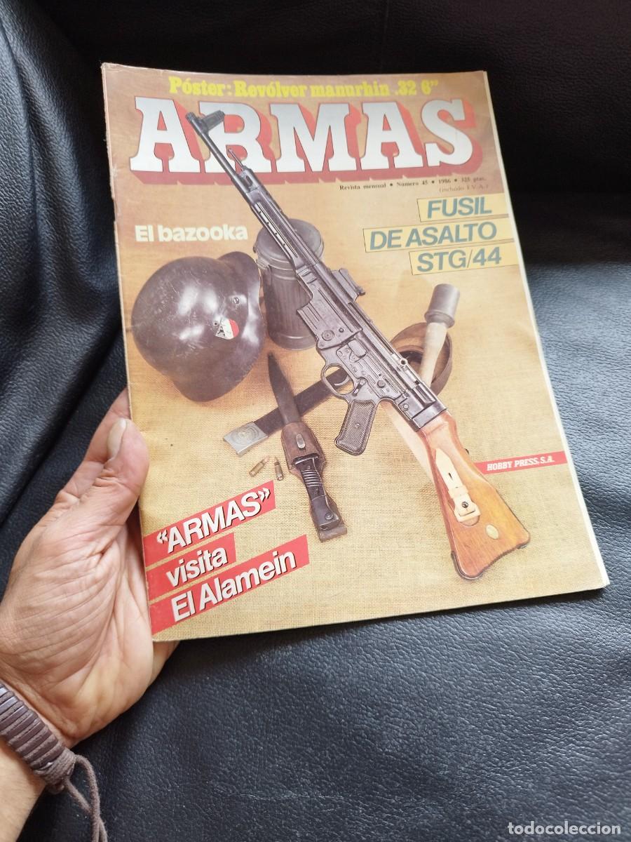 Militaria: Revista Armas N&ordm;45 a&ntilde;o 1986. contiene poster revolver manurhin .32 6&acute;&acute;.