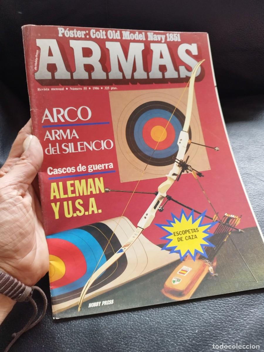 Militaria: Revista Armas de hobby press, N&ordm; 55. Contiene poster de colt old model navy 1851. Arco arma silencio