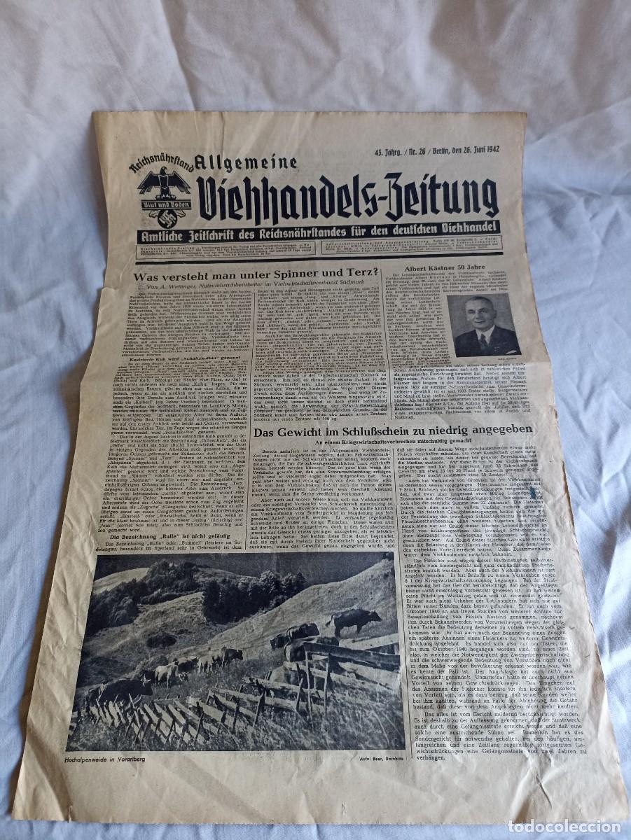 Militaria: Original peri&oacute;dico aleman Allgemeine viehhandels-zeitung (III Reich Hitler- Nazi- Alemania) 1942