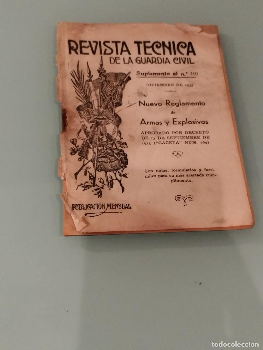 Militaria: Antigua revista tecnica de la guardia civil. Militar, Suplemento al N&deg; 310
