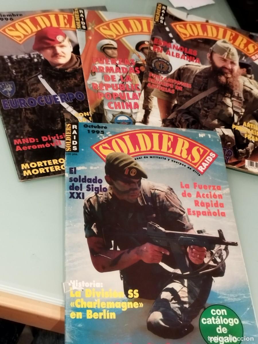 Military Antiques: Lote de 4 revistas militares Soldiers Raid. Ns&deg; 1-12-19-21.