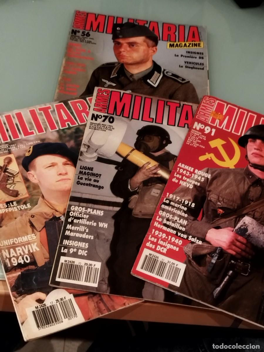 Military Antiques: Lote de 4 revistas militares Militar&iacute;a.