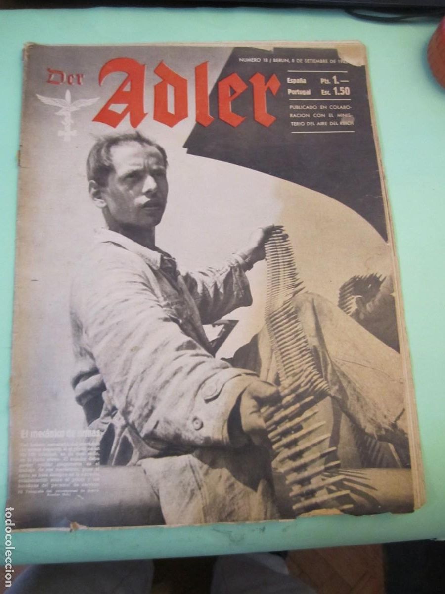 Militaria: DER ADLER -BERLIN 8 DE SEPTIEMBRE- 1942 REVISTA QUINCENAL DE LA LUFTWAFFE-EN ALEMAN Y CASTELLANO