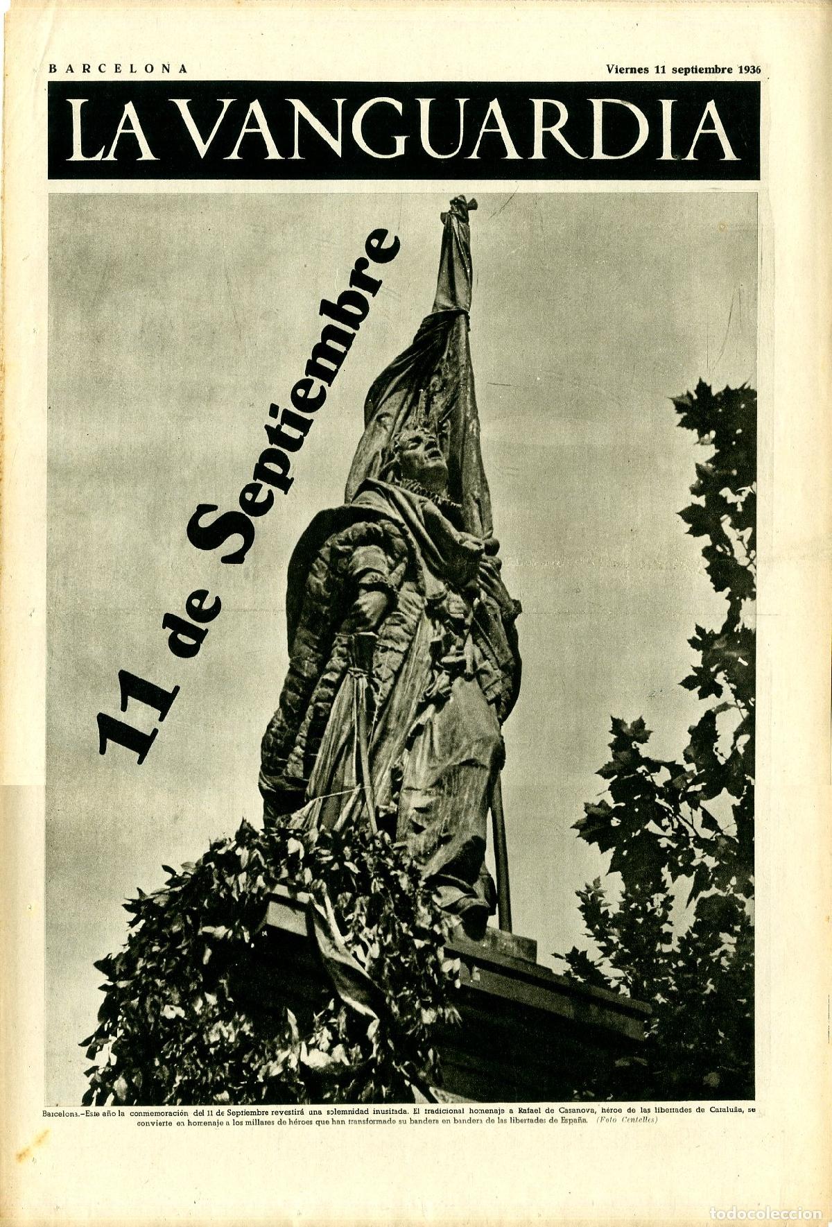Militaria: La Vanguardia / Notas Gr&aacute;ficas / Barcelona, Viernes 11 de Septiembre de 1936 / Barcelona 11 de Septi