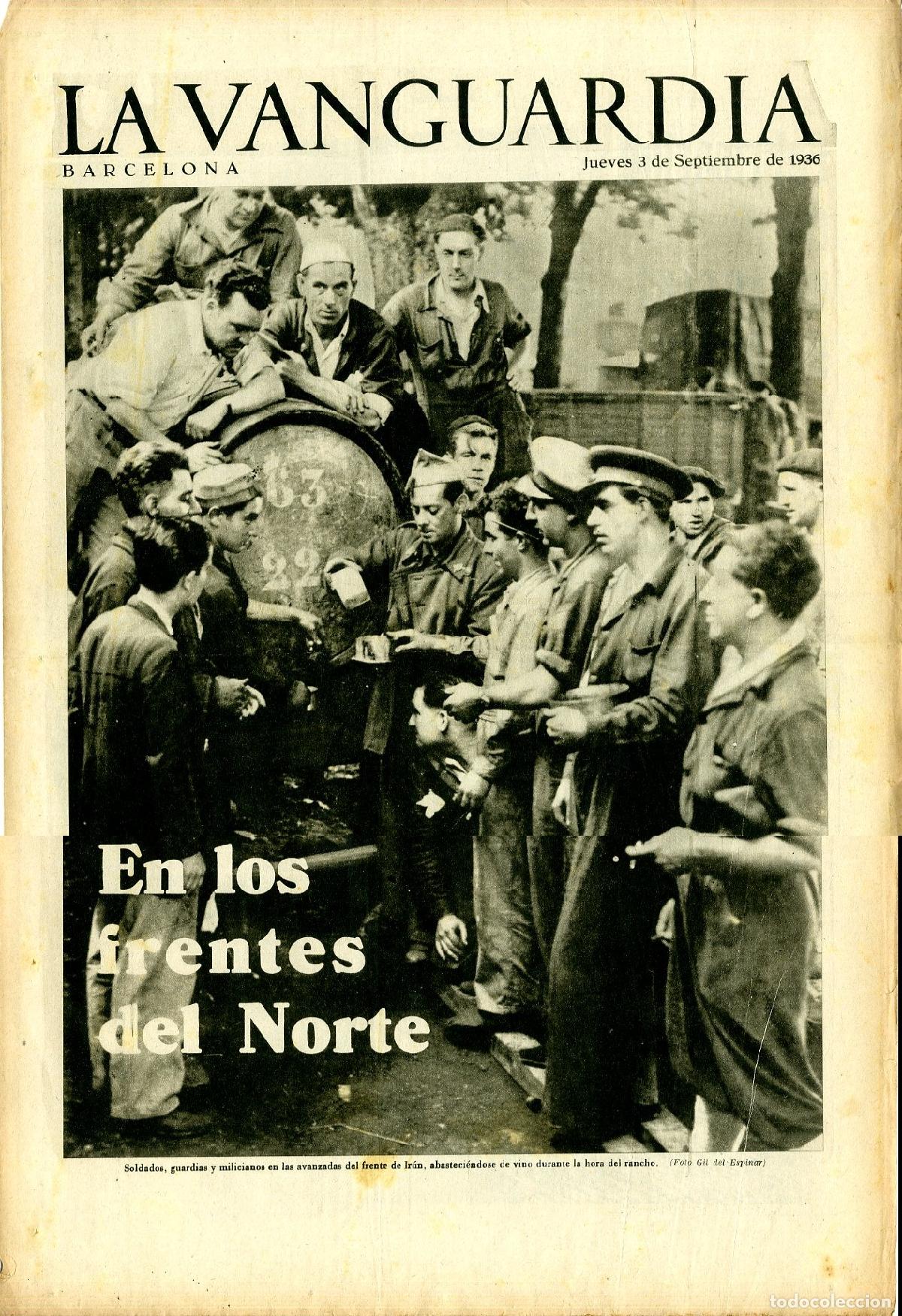 Militaria: La Vanguardia / Notas Gr&aacute;ficas / Barcelona, Jueves 3 de Septiembre de 1936 / En los Frentes del Nort