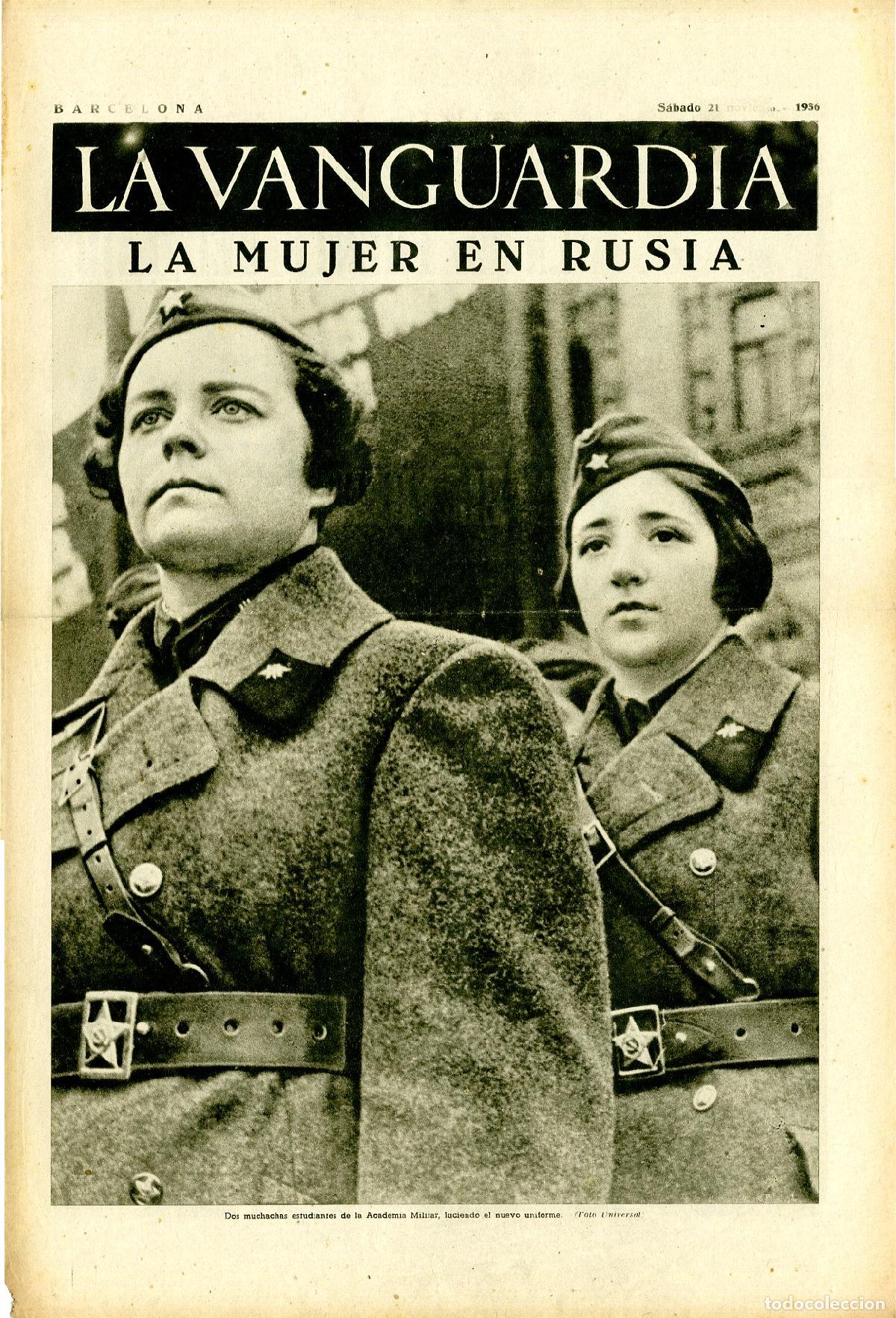 Militaria: La Vanguardia / Notas Gr&aacute;ficas / Barcelona, S&aacute;bado 21 de Noviembre de 1936 / La Mujer en Rusia