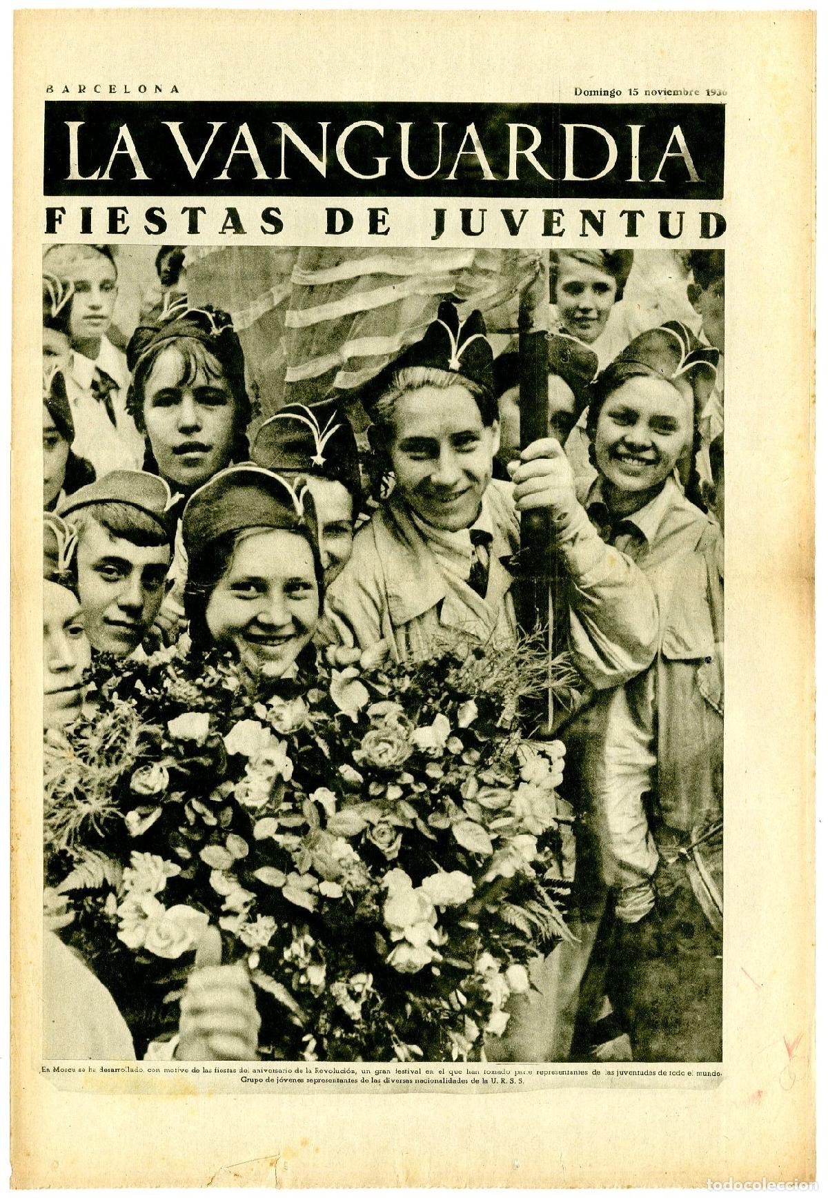 Military Antiques: La Vanguardia / Notas Gr&aacute;ficas / Barcelona, Domingo 15 de Noviembre de 1936 / Fiestas de Juventud en