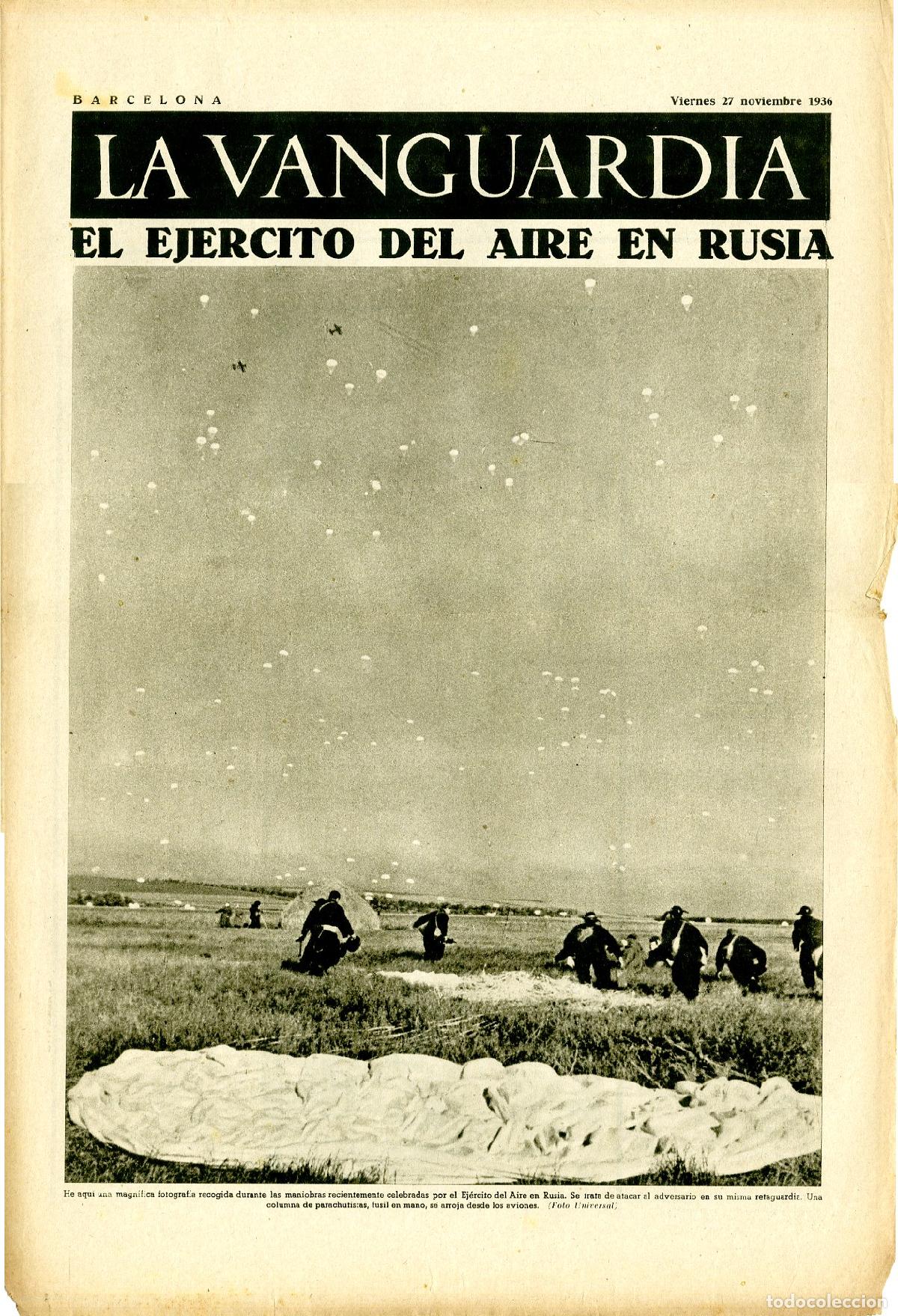 Militaria: La Vanguardia / Notas Gr&aacute;ficas / Barcelona, Viernes 27 de Noviembre de 1936 / El Ejercito del Aire e